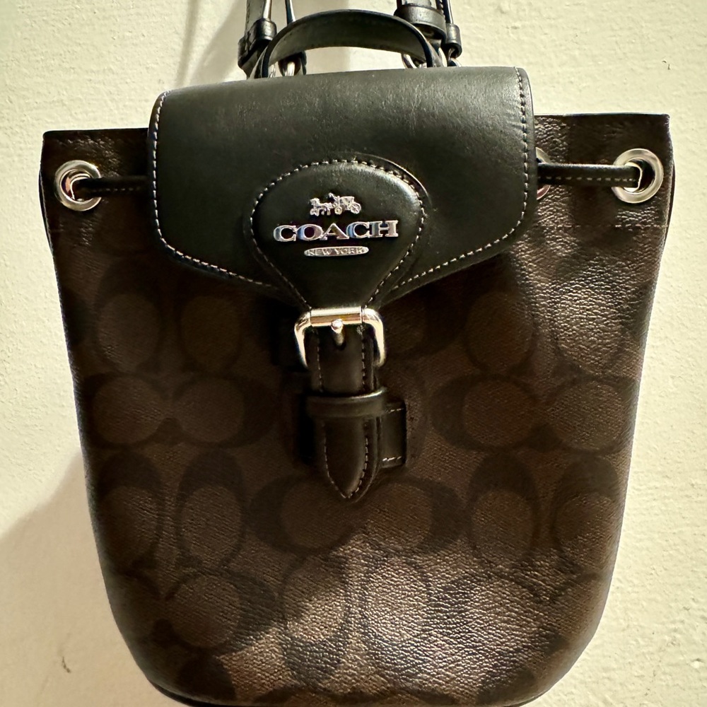 Coach leather convertible backpack and crossbody bag